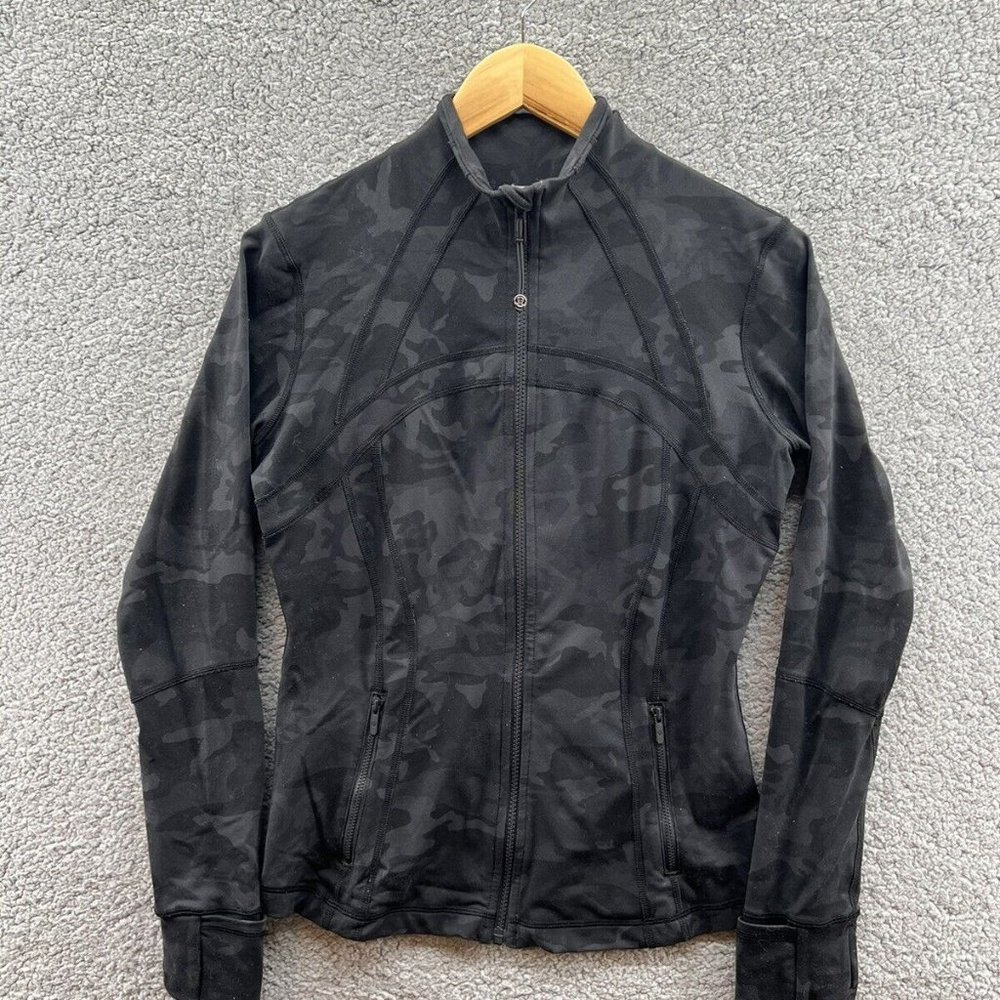 Lululemon Define Incognito Black Gray  Camo Women’s Jacket Size 10